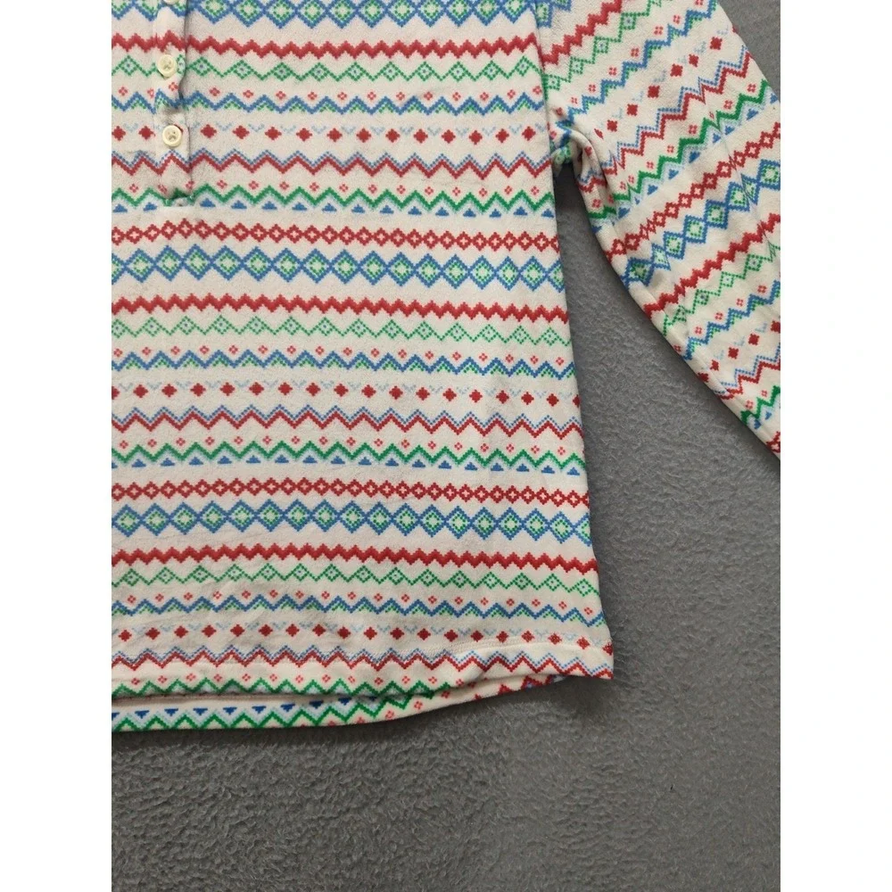 Wondershop Target Womens M Pajama Top Henley Fair Isle Holiday Sleep Shirt New